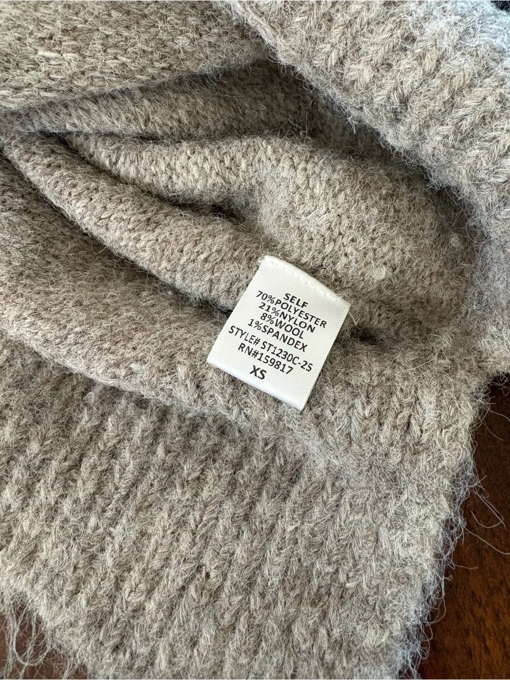Altar'd State Taupe & Navy Fair Isle Crewneck Sweater - Picture 7 of 7